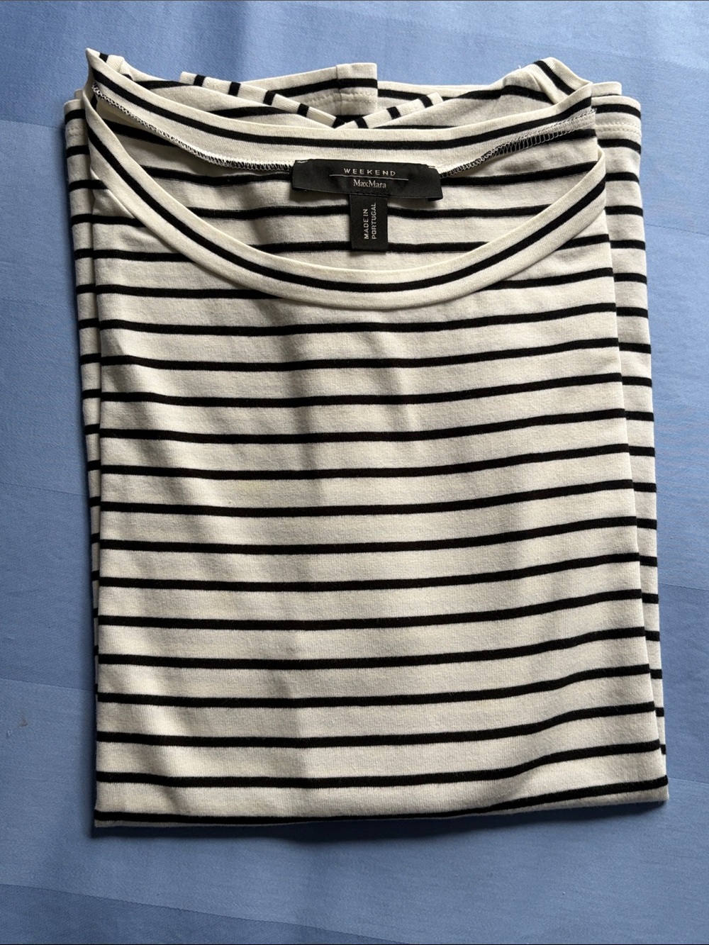 Weekend Max Mara Black and White Striped Short Sleeve